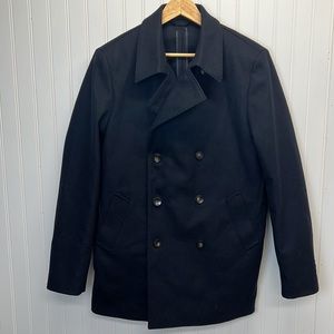 John Henric Double‎ Breasted Navy Pea Coat Sz 50 M/L